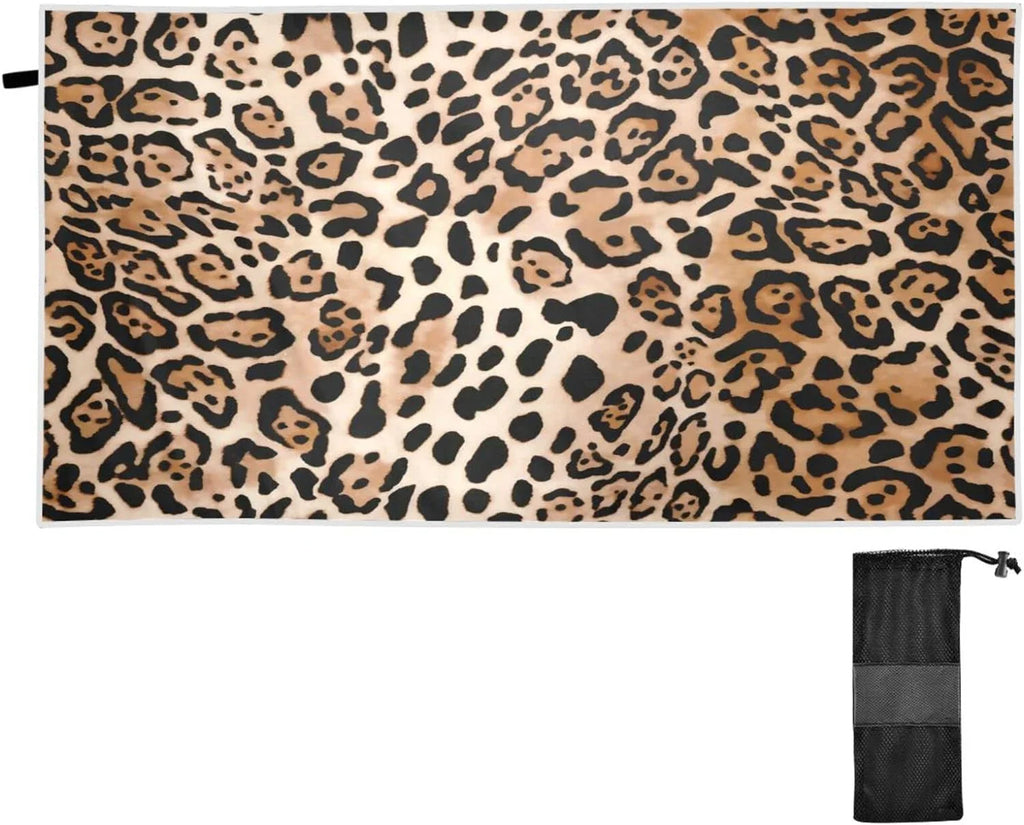 Towel Leopard Print 30”X60” Shower Thin Bestwell Microfiber Pool Towel, Towel Oversized Dry Lightweight Sand Quick Yoga Swim Blanket, Multipurpose Bath Towel Free Beach