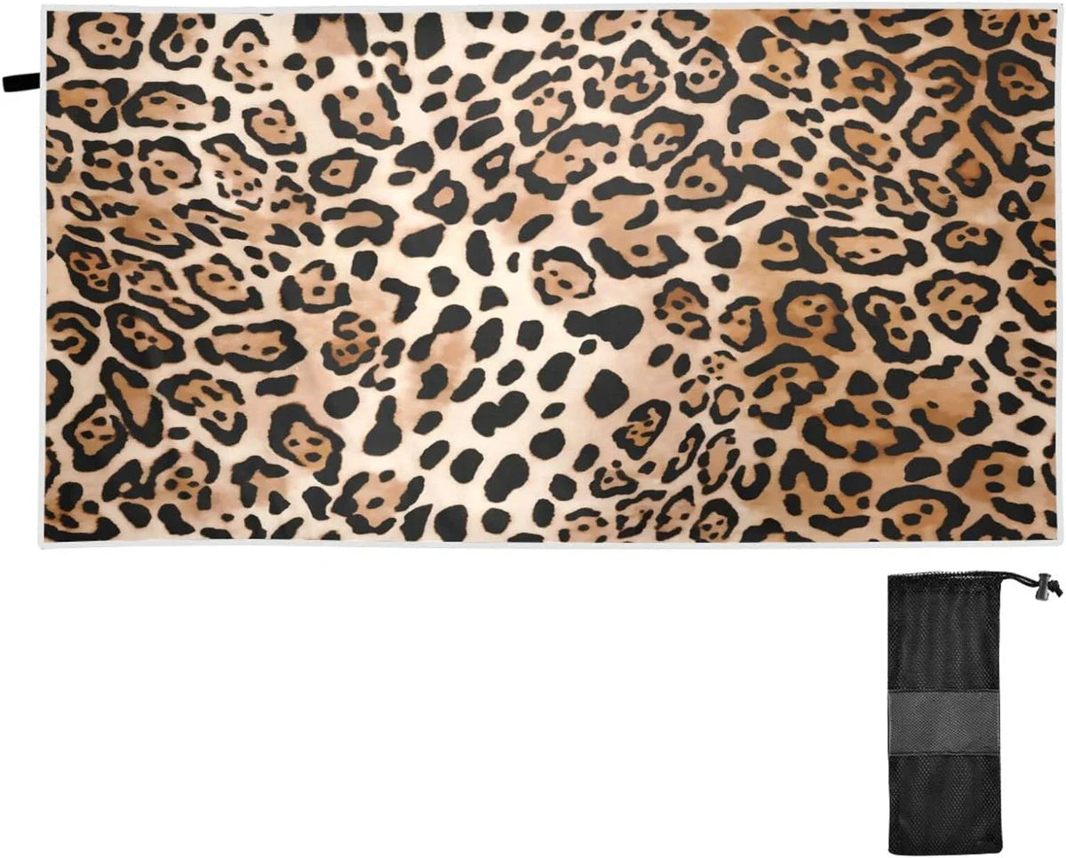 Towel Leopard Print 30”X60” Shower Thin Bestwell Microfiber Pool Towel, Towel Oversized Dry Lightweight Sand Quick Yoga Swim Blanket, Multipurpose Bath Towel Free Beach