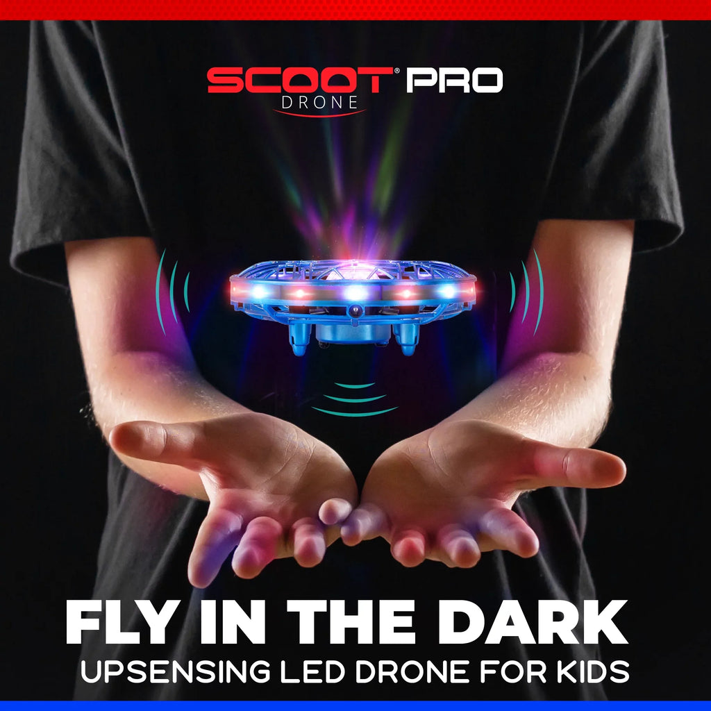Scoot Hand Mini Force1 Drone Controlled (Blue) Aerial with Drone Light Projector Pro
