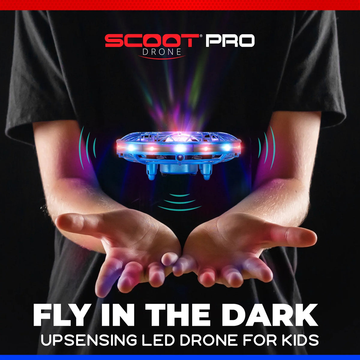 Scoot Hand Mini Force1 Drone Controlled (Blue) Aerial with Drone Light Projector Pro