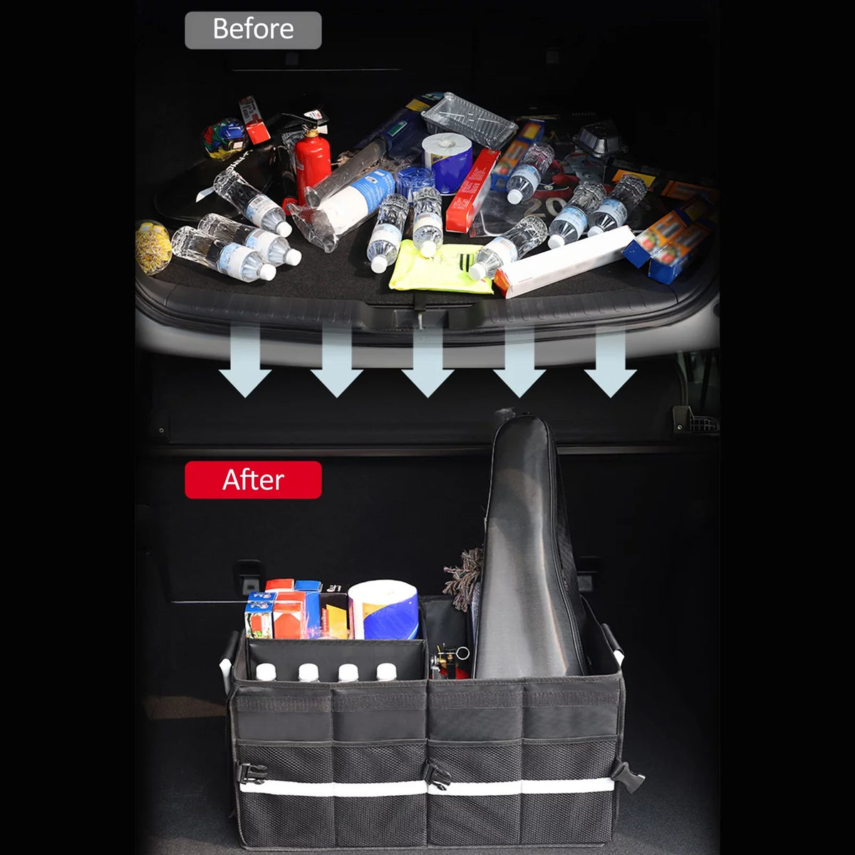 55L and Box Organizer for Trunk with Strip Convenient Spacious Reflective Cargo Automotive Walmart Your Car Storage Car