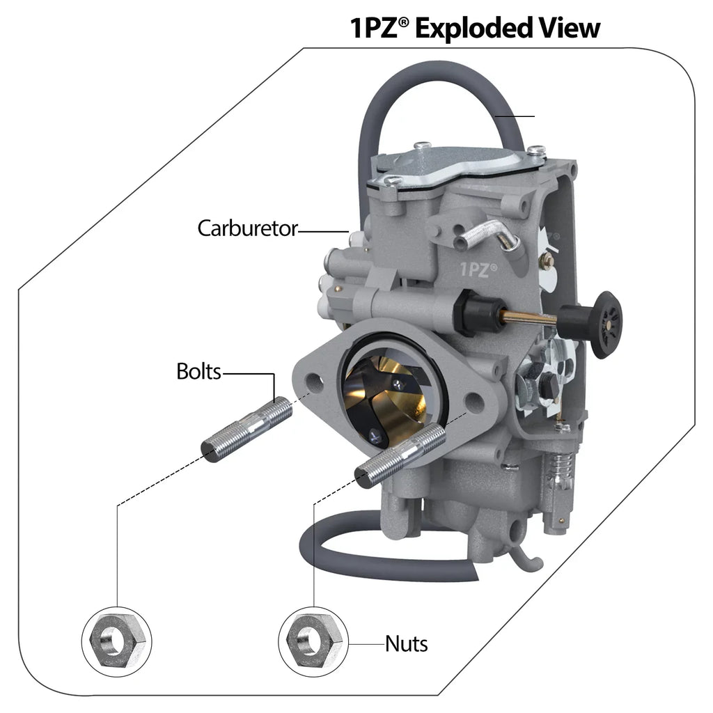 YFM350X YFM400 Carburetor Moto-4 Carb Warrior 1PZ Wolverine YFM350 Kodiak W35-CA1 Yamaha 1987-2004 YFM35F 350 1996-1998 4WD for 400 Replacement Bear Big