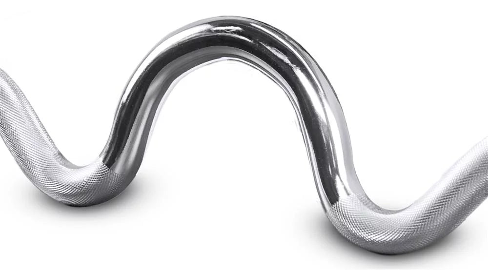 Body Valor -28mm Arm Hand Curls Fitness 47" Triceps Bar Workout Knurled Streel Curl and Upper for Grip