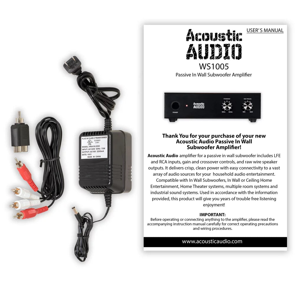 Acoustic Speaker with and Audio Mount 2 -S10 Flush Subwoofers Pack 10" Amps