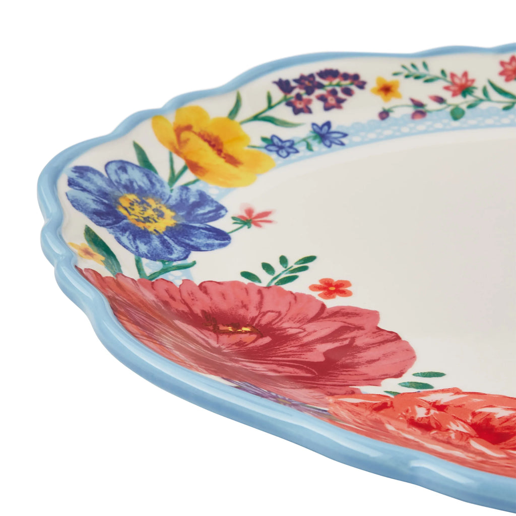 Woman Pioneer Serve The Stoneware Blooms Brilliant Platter