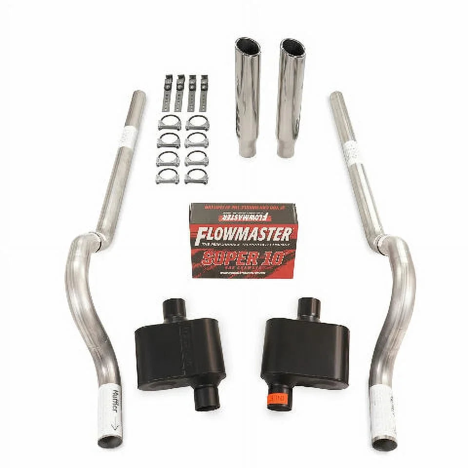 Rear Dual Mopar 2.5" Car Body Exit B Exhaust Flowmaster 62-74 Super Kit 10