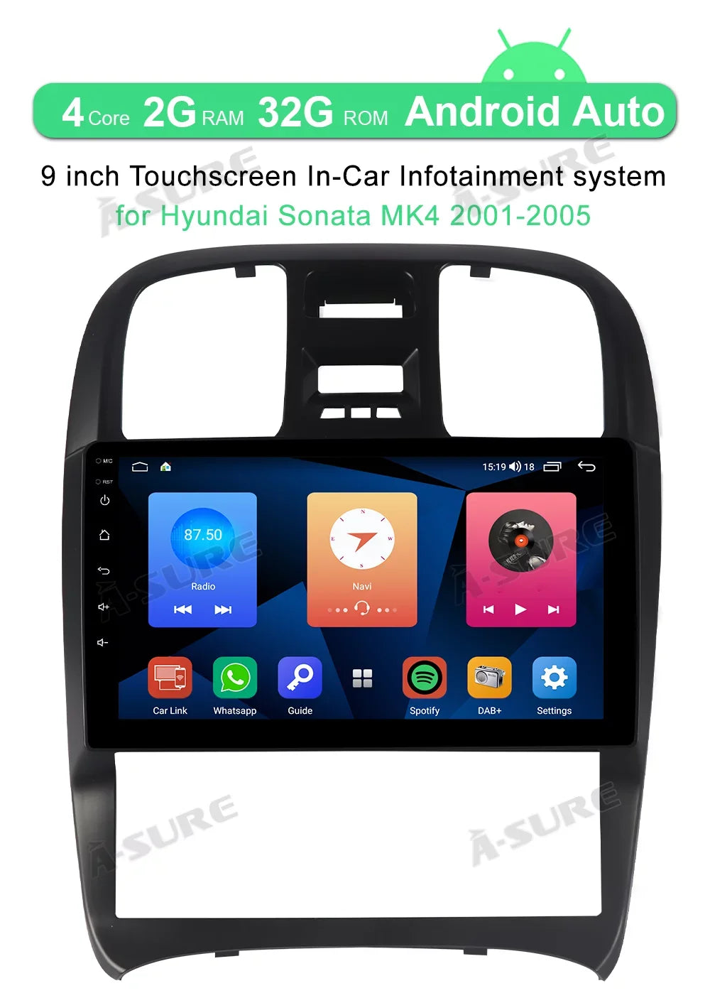 Sonata for CarPlay Car 11 Android Player Wireless 2+32G Srereo Hyundai 2001-2005