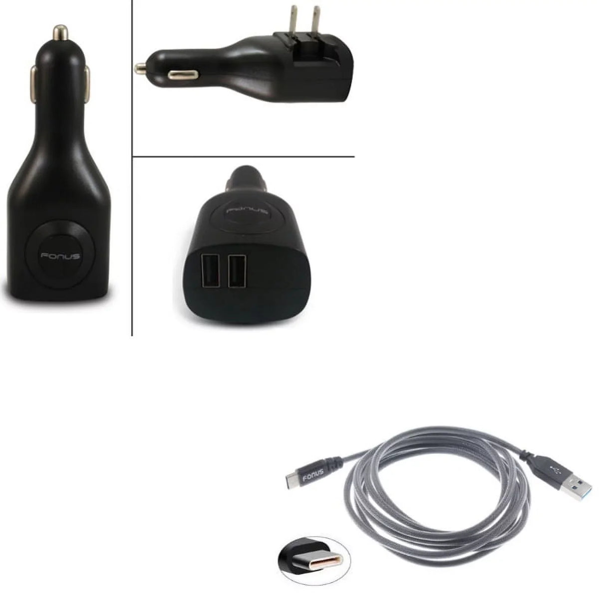 Sonim Tab S9 Plus A50 active Home Cable for 6ft XP8 5G S10e A20 Samsung S3 Note Plus, Car A9 Y4Z A10e 8 S8+ Type-C S8, 9.7 Cord w 9 2-Port Charger Charger Plus - S10 Galaxy 2-in-1 10