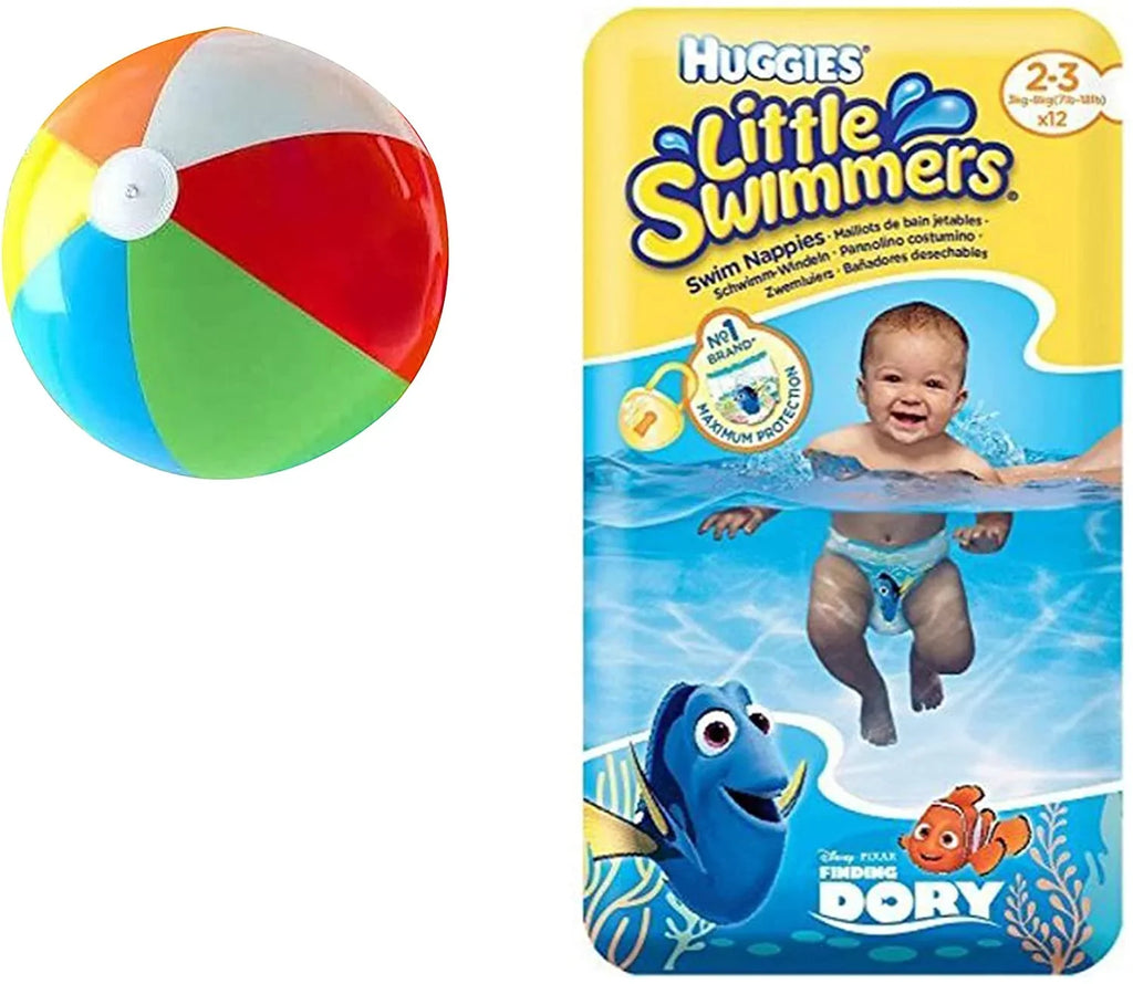 Diapers, inch X-Small Bonus 5 7lb-18lb., - Ball Swim Inflatable Disposable 12-Count Swimmers Little Pool