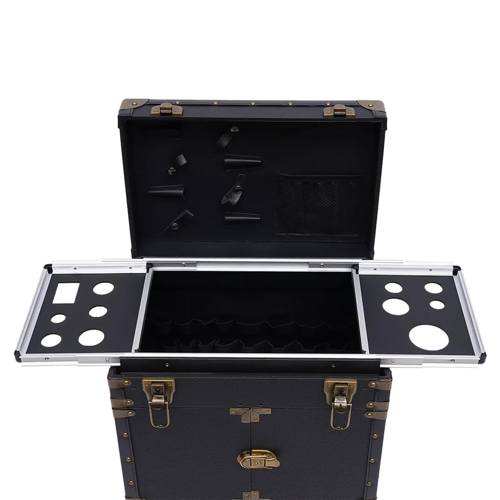 Holder Box Stylist Aiqidi Tool Barber with Train Trolley Lockable Makeup Salon Beauty Hairdressing Luggage Cosmetic Case Travel Organizer Hair Rolling Dryer