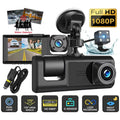 Dual Lens Video Recorder Cam Camera Dash G-sensor Front/Rear/Inside 1080P Car