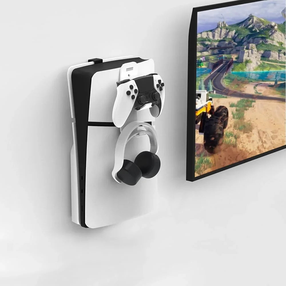 Controller Fits Slim Holder Hanging Bracket with Hanger,Black Stand Slim, Wall Metal PS5 Stable Headphone PS5 Steel Mount for with & Wall Uberwith