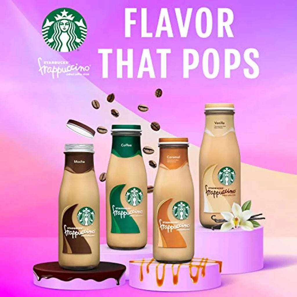 Mocha, 13.7Oz Frappuccino Starbucks Bottles Drink, (12 Coffee Pack)