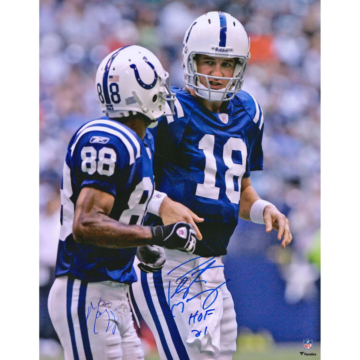 x & Harrison - Authentic Colts Manning of Fanatics Photograph 20" Autographed Hall with Inscriptions 16" Indianapolis Peyton Marvin Fame Certified