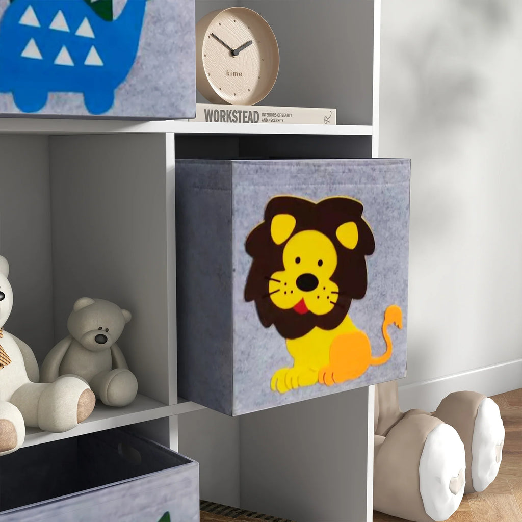 Design, Children's & Storage Qaba Storage Cute Toy White with Bins Animal 3