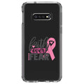 '- Protector S10e Clear Samsung Screen) DistinctInk Over (5.8" Back Ribbon Faith Tempered Hybrid Galaxy Shockproof Screen Glass Pink Acrylic Bumper - for Cancer Fear - Case